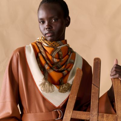 カレ 90 《すべては鞍の中に》 - オレンジ | Hermès - エルメス-公式サイト